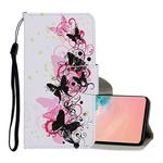 For Samsung Galaxy S10e Colored Drawing Pattern Horizontal Flip Leather Case with Holder & Card Slots & Wallet & Lanyard(Four Butterflies)
