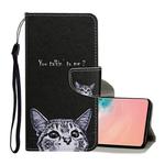 For Samsung Galaxy S10e Colored Drawing Pattern Horizontal Flip Leather Case with Holder & Card Slots & Wallet & Lanyard(Little Cat)