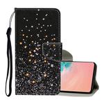 For Samsung Galaxy S10e Colored Drawing Pattern Horizontal Flip Leather Case with Holder & Card Slots & Wallet & Lanyard(Black Background Pentagram)