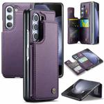 For Samsung Galaxy Z Fold5 CaseMe C22 PC+TPU Business Style RFID Anti-theft Leather Phone Case(Purple)