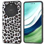 For Huawei Mate 60 Pro ABEEL Black Edge Leopard Phone Case(Silver Leopard)