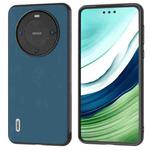 For Huawei Mate 60 Pro ABEEL Genuine Leather Silky Soft Black Edge Phone Case(Blue)