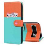 For Google Pixel 8 Pro Cute Pet Series Color Block Buckle Leather Phone Case(Sky Blue)