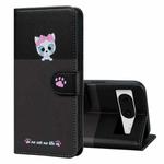 For Google Pixel 8 Cute Pet Series Color Block Buckle Leather Phone Case(Dark Grey)