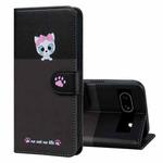 For Google Pixel 7a Cute Pet Series Color Block Buckle Leather Phone Case(Dark Grey)