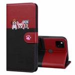 For Google Pixel 4a Cute Pet Series Color Block Buckle Leather Phone Case(Black)