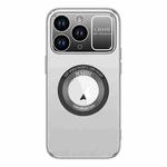 For iPhone 11 Pro Max Large Window MagSafe Skin Feel PC Phone Case(Silver Gray)