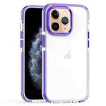 For iPhone 11 Pro Max Two-color TPU Transparent PC Phone Case(Purple)