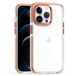 For iPhone 12 Pro Max Two-color TPU Transparent PC Phone Case(Orange)