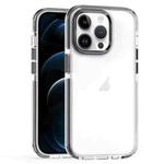 For iPhone 12 Pro Max Two-color TPU Transparent PC Phone Case(Black)