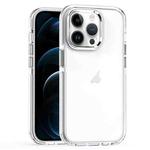 For iPhone 12 Pro Max Two-color TPU Transparent PC Phone Case(White)