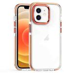 For iPhone 12 / 12 Pro Two-color TPU Transparent PC Phone Case(Orange)