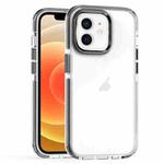 For iPhone 12 / 12 Pro Two-color TPU Transparent PC Phone Case(Black)