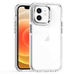 For iPhone 12 / 12 Pro Two-color TPU Transparent PC Phone Case(White)