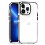 For iPhone 13 Pro Two-color TPU Transparent PC Phone Case(Black)