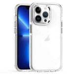 For iPhone 13 Pro Two-color TPU Transparent PC Phone Case(White)