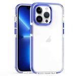 For iPhone 13 Pro Two-color TPU Transparent PC Phone Case(Blue)