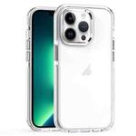 For iPhone 13 Pro Max Two-color TPU Transparent PC Phone Case(White)