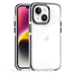 For iPhone 14 Two-color TPU Transparent PC Phone Case(Black)