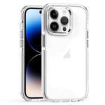 For iPhone 14 Pro Two-color TPU Transparent PC Phone Case(White)
