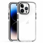 For iPhone 14 Pro Max Two-color TPU Transparent PC Phone Case(Black)