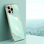 For iPhone 15 Pro Max XINLI Straight Edge 6D Electroplate TPU Phone Case(Mint Green)