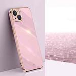 For iPhone 15 Plus XINLI Straight Edge 6D Electroplate TPU Phone Case(Cherry Purple)