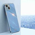 For iPhone 15 Plus XINLI Straight Edge 6D Electroplate TPU Phone Case(Celestial Blue)