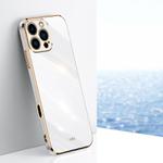 For iPhone 16 Pro Max XINLI Straight Edge 6D Electroplate TPU Phone Case(White)