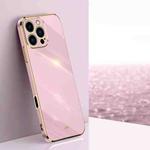 For iPhone 16 Pro XINLI Straight Edge 6D Electroplate TPU Phone Case(Cherry Purple)