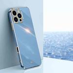 For iPhone 16 Pro XINLI Straight Edge 6D Electroplate TPU Phone Case(Celestial Blue)