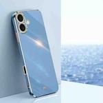 For iPhone 16 Plus XINLI Straight Edge 6D Electroplate TPU Phone Case(Celestial Blue)