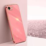 For iPhone 16e XINLI Straight Edge 6D Electroplate TPU Phone Case(Hawthorn Red)