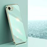 For iPhone 16e XINLI Straight Edge 6D Electroplate TPU Phone Case(Mint Green)