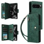 For Google Pixel 10 Pro XL / 9 Pro XL Rivet Buckle 9 Cards Three Fold Leather Phone Case(Green)