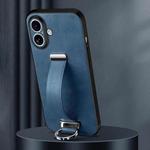 For iPhone 16 Plus SULADA Tide Cool Series PC + Leather Texture Skin Feel Phone Case(Blue)