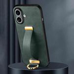 For iPhone 16 Plus SULADA Tide Cool Series PC + Leather Texture Skin Feel Phone Case(Green)