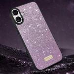 For iPhone 16 Plus SULADA Glittery PC Hybrid TPU Handmade Leather Phone Case(Purple)