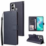 For Infinix Hot 12 Play 3 Card Slots Multifunctional Leather Phone Case(Dark Blue)