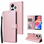 For Infinix Hot 30 3 Card Slots Multifunctional Leather Phone Case(Rose Gold)