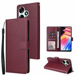 For Infinix Hot 30 3 Card Slots Multifunctional Leather Phone Case(Wine Red)