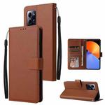 For Infinix Note 30i 3 Card Slots Multifunctional Leather Phone Case(Brown)