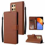 For Infinix Note 30 Pro 3 Card Slots Multifunctional Leather Phone Case(Brown)