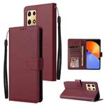 For Infinix Note 30 Pro 3 Card Slots Multifunctional Leather Phone Case(Wine Red)