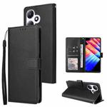 For Infinix Hot 30 Play 3 Card Slots Multifunctional Leather Phone Case(Black)