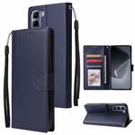 For Infinix Hot 50 4G 3-Card Slots Multifunctional Leather Phone Case(Dark Blue)