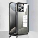 For iPhone 15 Pro Max SULADA Metal Frame + Nano Glass + TPU Phone Case(Grey)