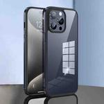 For iPhone 15 Pro Max SULADA Metal Frame + Nano Glass + TPU Phone Case(Blue)
