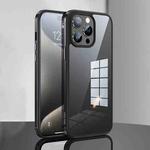 For iPhone 15 Pro SULADA Metal Frame + Nano Glass + TPU Phone Case(Black)