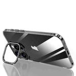 For iPhone 15 Pro SULADA PC + Aluminum Alloy Lens Holder Phone Case(Black)